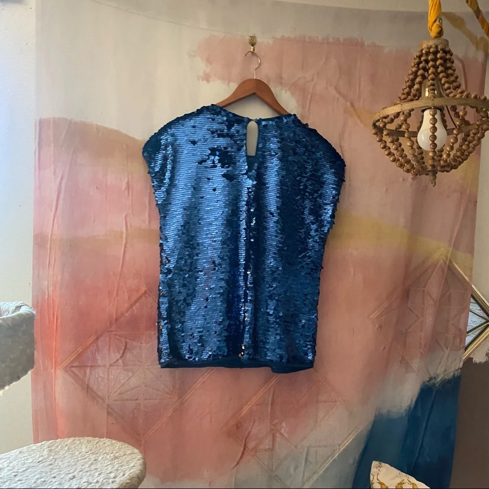 Halogen Sequins Cap Sleeve Top 🌵M - Picture 7 of 9
